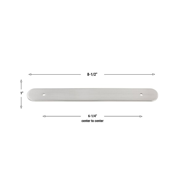 8-1/2 In. Satin Nickel Rounded Back Plate 6-1/4 In. Center To Center - 9343-160-SN